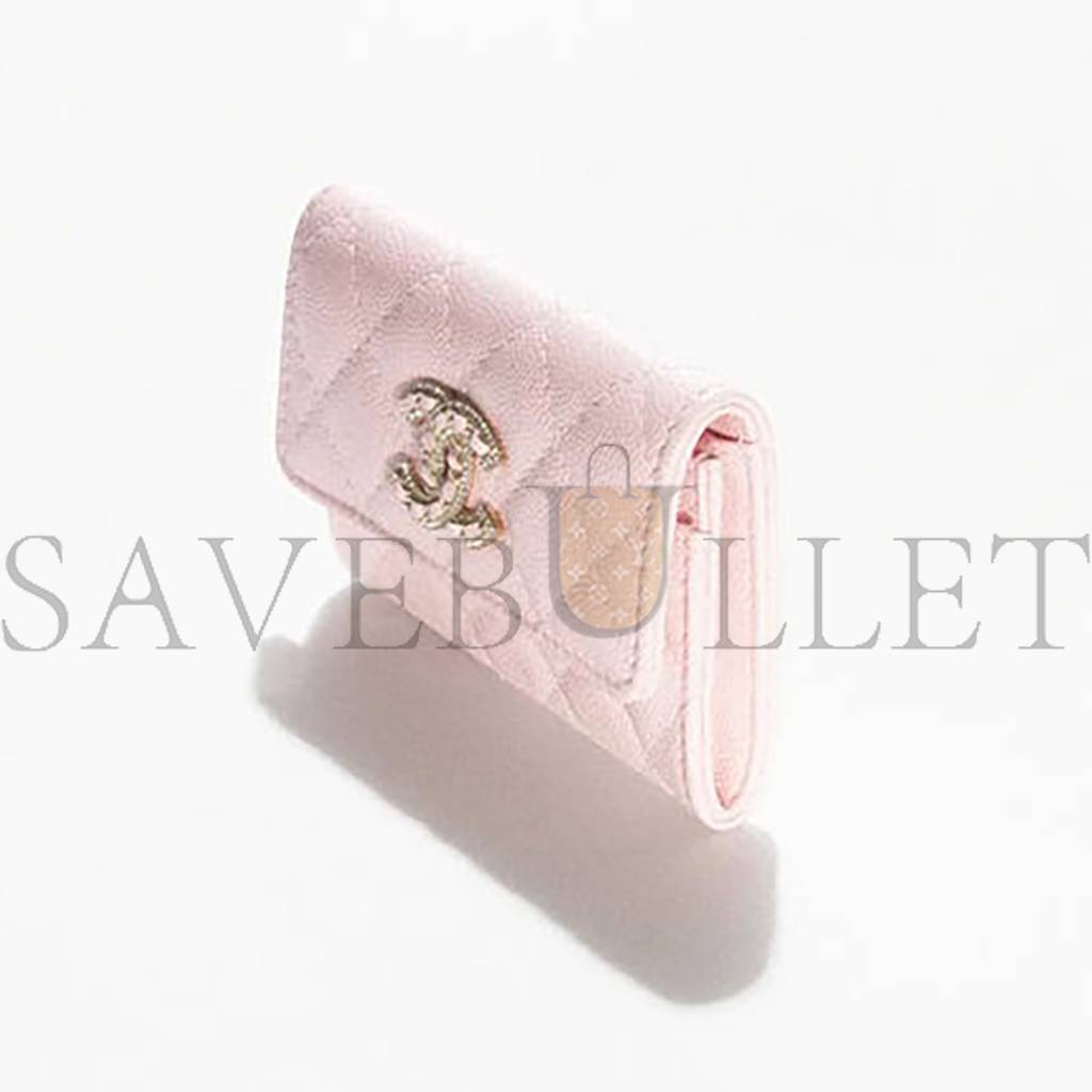 Ch*el flap card holder gold hardware ap2735 b08043 nh620 (11.3*7.5*2.1cm)